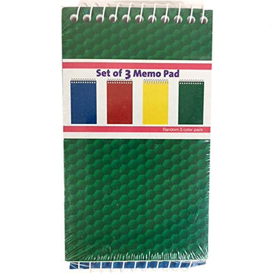 Memo pads, 3pk, 80 sheets each= 240 pages total. Honeycomb in display, Case Pack of 48, Ideal for Bulk Buyers