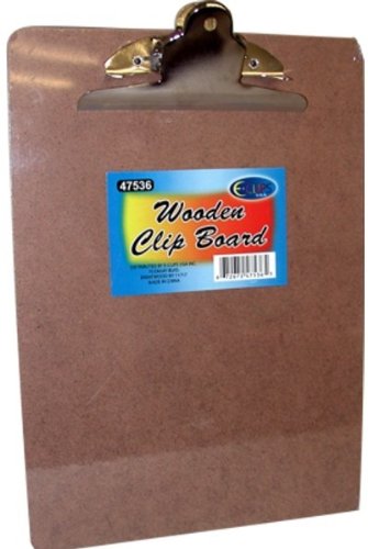 Clip Board, 9" x 12.5", Wooden, Case Pack of 24, Ideal for Bulk Buyers