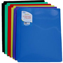 AUKSales 2 Pocket Poly Folder, Snap-in, Elegant, Asst. Colors, in Display, Case Pack of 60,