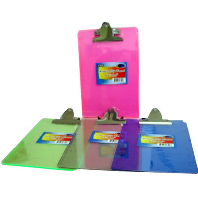 Clip Board, 6" x 9", Acrylic, Assorted Colors, Case Pack of 48 , Ideal for Bulk Buyers