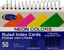 Spiral index cards, 3