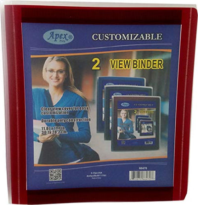 2" View Binders, Black, Blue, red, Case Pack of 24, Ideal for Bulk Buyers