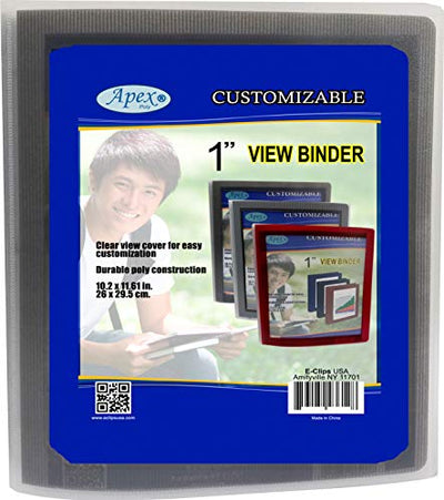 1" View Binders, Black, Navy, red, Grey, Case Pack of 36, Ideal for Bulk Buyers