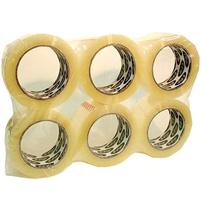 Packing Tape, Industrial, Clear, 2" x 110 Yds, 6 Pk Case Pack of 6, Ideal for Bulk Buyers