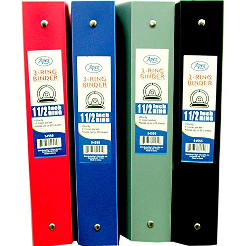 Binder, 1.5", Ultra Poly, Asst. Colors, Case Pack of 48, Ideal for Bulk Buyers