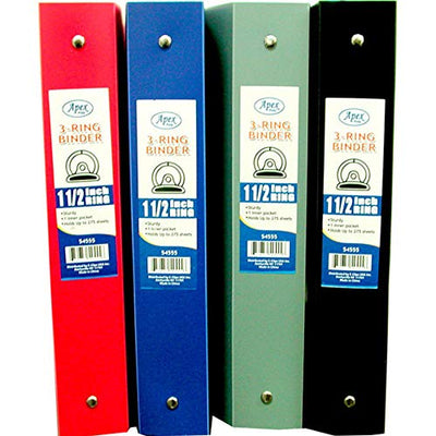 Binder, 1.5", Ultra Poly, Asst. Colors, Case Pack of 48, Ideal for Bulk Buyers