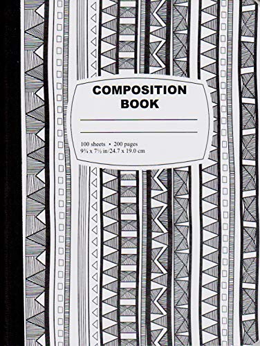 Diamond & Diamond Patterns Black/White Composition Notebook - 100 Sheets, Case Pack of 48, Ideal for Bulk Buyers