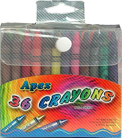 Crayons 36ct. Plastic Container,Case Pack of 60, Ideal for Bulk Buyers