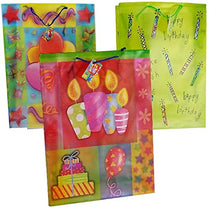 Birthday P/P Gift Bags Asst. Designs Extra Large, Case Pack of 96, Ideal for Bulk Buyers