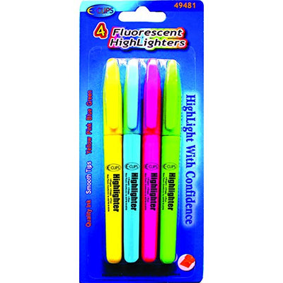 Highlighter 4pk, Assorted Colors, Case Pack of 48, Ideal for Bulk Buyers