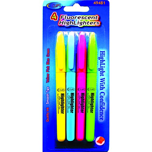 Highlighter 4pk, Assorted Colors, Case Pack of 48, Ideal for Bulk Buyers