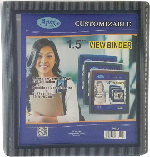 1.5" View Binders, Black, Navy, red, Grey, Case Pack of 36, Ideal for Bulk Buyers