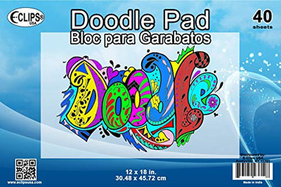 AUKSales Doodle Pad, 12"x 18", 40 Sheets, Case Pack of 36, Ideal for Bulk Buyers