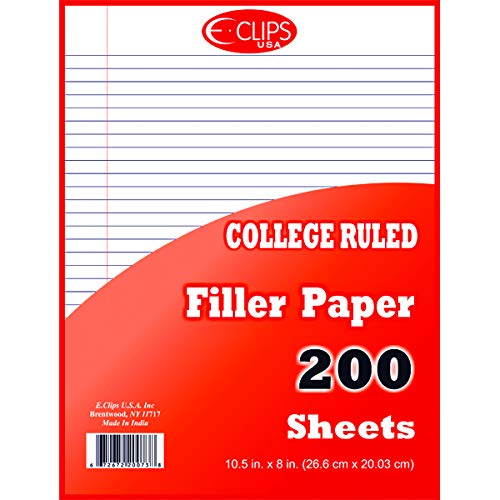 Filler Paper 200 Ct, College Ruled, Case Pack of 36, Ideal for Bulk Buyers