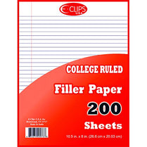 Filler Paper 200 Ct, College Ruled, Case Pack of 36, Ideal for Bulk Buyers