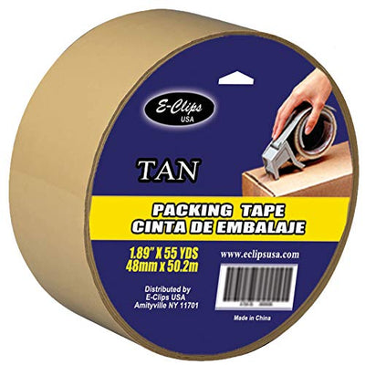 Packing Tape 1.89"x 55yds - Tan, Case Pack of 48, Ideal for Bulk Buyers