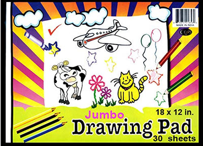 Drawing Pad, 12" x 18", 30 Sheets, Case Pack of 48, Ideal for Bulk Buyers