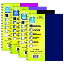 Poly Cover 2 Subject Notebook 120 Sheets w/Pockets Asst, Wide Ruled,Case Pack of 48