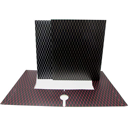 AUKSales 4 Pockets Folders, Honeycomb Design : Gold, Silver, Burgundy, with Holes, Case Pack of 48, Ideal for Bulk Buyers