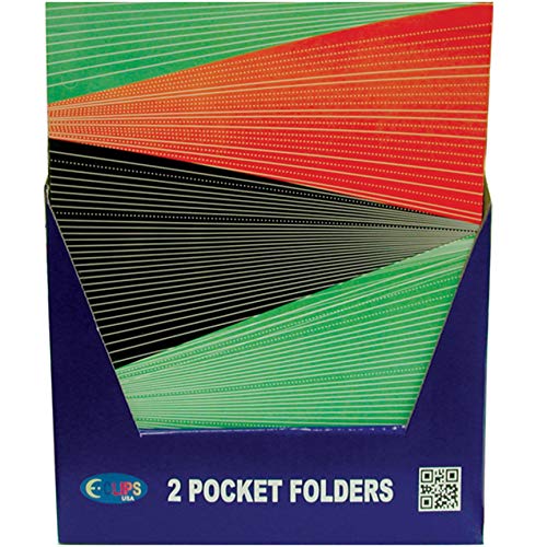 Twin Pocket Folders - Asst Designs Triangles/Display, Case Pack of 48, Ideal for Bulk Buyers
