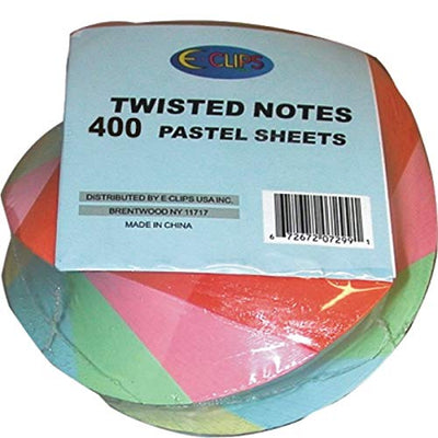Twisted Notes , 400 Sheets, Pastel Colors, Case Pack of 48, Ideal for Bulk Buyers