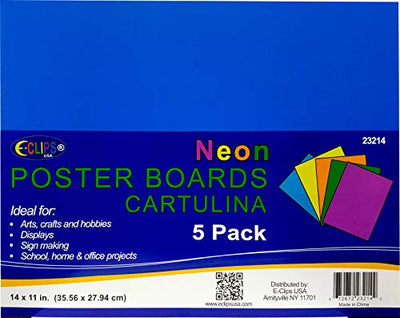 AUKSales Poster Boards, 11"x 14", Neon, 5pk, Case Pack of 48, Ideal for Bulk Buyers