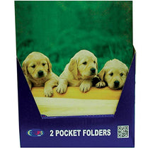 AUKSales 2 Pocket Folders, Asst. Designs, Cats & Dogs, in Display, Case Pack of 48,  Ideal for Bulk Buyers