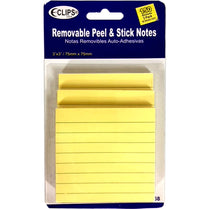 Sticky Notes, 50 Sheets Each, 3 Pk, (150 Total Sheets), Lined Yellow, Case Pack of 48, Ideal for Bulk Buyers