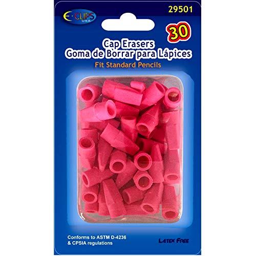Pencil -Top Erasers, 30 Ct, Pink, Case Pack of 24, Ideal for Bulk Buyers