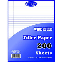 Filler Paper, 200 Count, Wide Ruled, Case Pack of 36, Ideal for Bulk Buyers