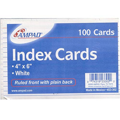 AMPAD 4"x 6" Index Cards, 100ct, Ruled, Case Pack of 50, Ideal for Bulk Buyers