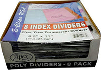 Poly Index Tab Dividers, 8 pk, Asst Color Tabs, Case Pack of 48, Ideal for Bulk Buyers