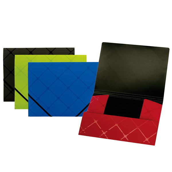 Globe WEIS Tri-fold Folder, Asst.Colors (Red, Black, Lime, Blue), Case Pack of 12, Ideal for Bulk Buyers