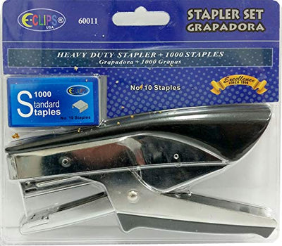 Heavy Duty Stapler + 1000 Staples, Asst. Colors, Case Pack of 12, Ideal for Bulk Buyers