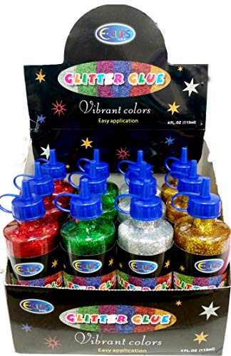 Glitter Glue Vibrant Colors 4 Fl Oz, Case Pack of 48, Ideal for Bulk Buyers