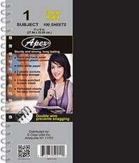 Poly cover 1 subject notebook 100 sheets w/ 2 pocket, College Ruled, Case Pack of 36, Ideal for Bulk Buyers