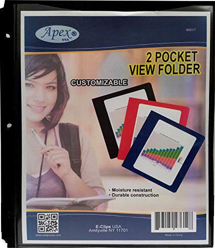 View Folders, 2 Pockets, Black, Navy Blue, red, White, Case Pack of 48, Ideal for Bulk Buyers