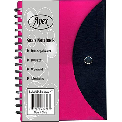Snap Notebook, 4.5" x 6",100 sheets, Asst.Colors (2 inners of 48), Case Pack of 48, Ideal for Bulk Buyers