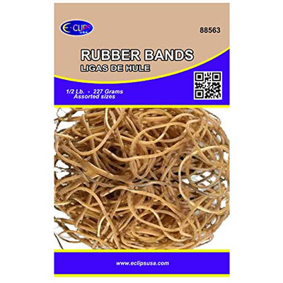 Rubber Bands, 1/2 lbs, Assorted Sizes, Natural Color (3 Inners of 20), Case Pack of 60,