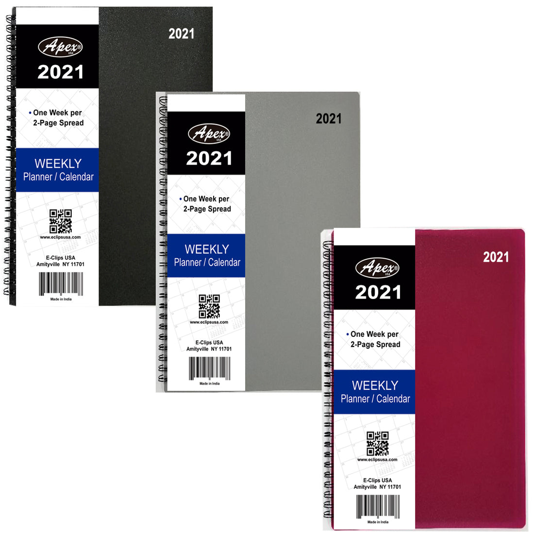 2021 Spiral Weekly Planner, 5"x 8", Case Pack of 48 , Ideal for Bulk Buyers