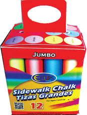 Jumbo Sidewalk Chalk Boxed - 12pcs , Case Pack of 36, Ideal for Bulk Buyers