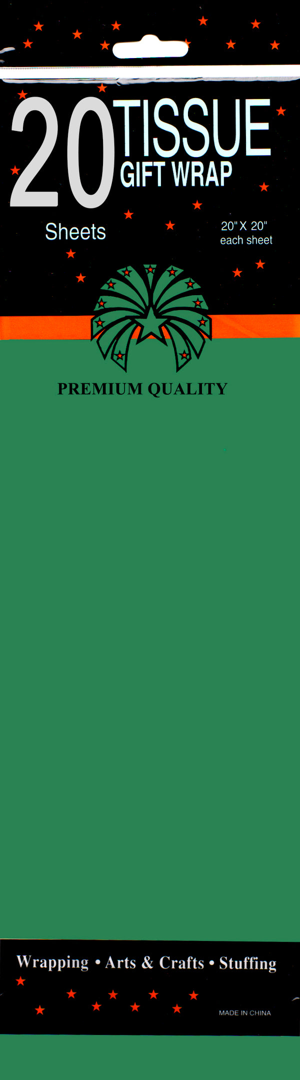 Tissue Paper, Green, 20 Sheets, Case Pack of 48, Ideal for Bulk Buyers