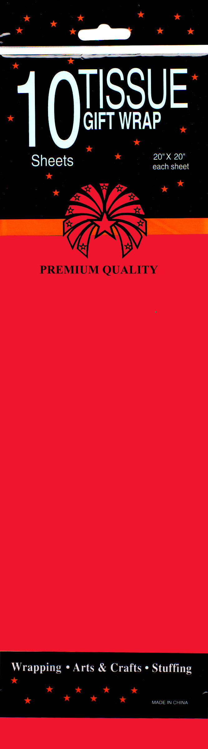 Tissue Paper, Red, 10 Sheets, Case Pack of 60, Ideal for Bulk Buyers
