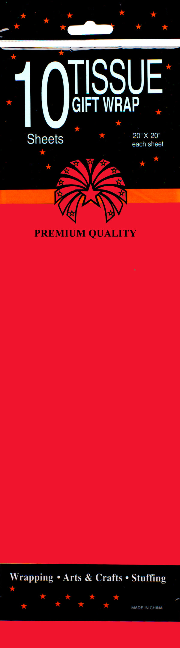 Tissue Paper, Red, 10 Sheets, Case Pack of 60, Ideal for Bulk Buyers