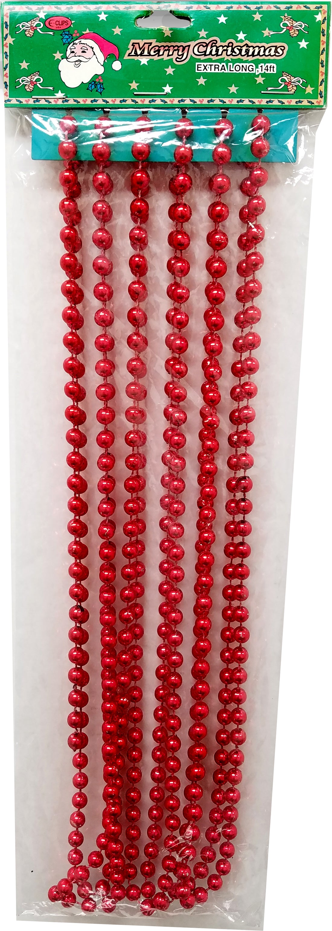 Beaded Garland Red 14 ft , Case Pack of 60, Ideal for Bulk Buyers