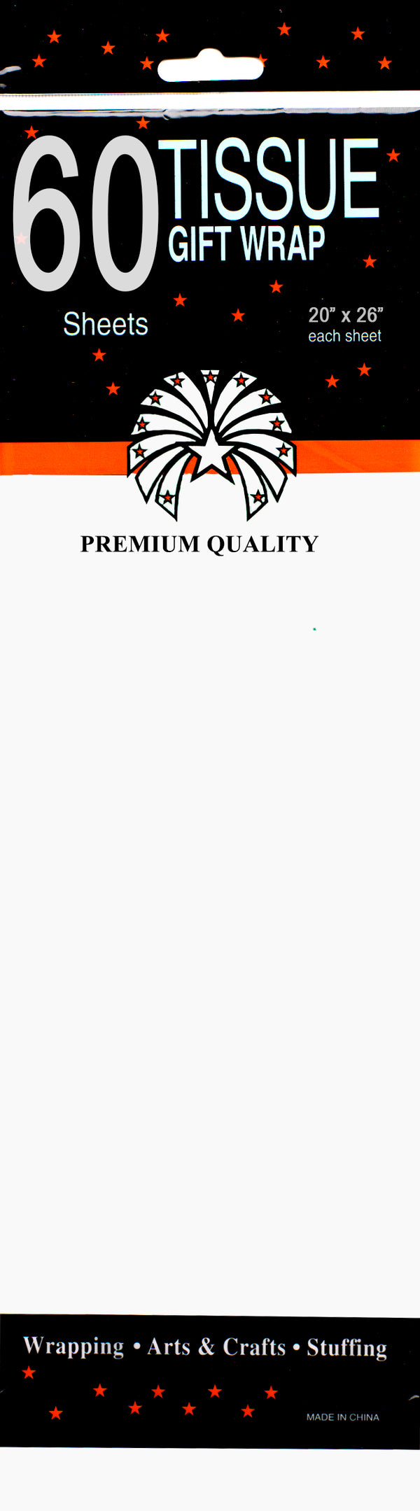 Tissue paper, White, 60 Sheets, Case Pack of 24, Ideal for Bulk Buyers