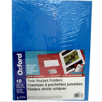 OXFORD Twin Pocket Folders, 10 Pack , Blue Colored Folder , Case Pack of 10 , Ideal for Bulk Buyers