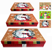 Nested gift boxes, 3pk. Assorted Christmas designs, Case Pack of 36 , Ideal for Bulk Buyers