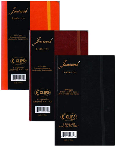 Journal, leatherette, 5" x 7.5", 100 sheets, asst. colors in display, Case Pack of 36, Ideal for Bulk Buyers