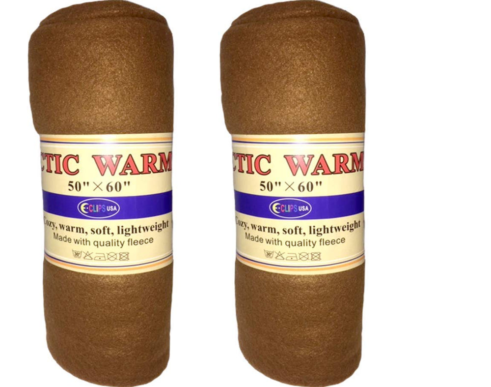 AUKSales Warm Throw Blankets, Brown Color, 50" x 60", Case Pack of 24